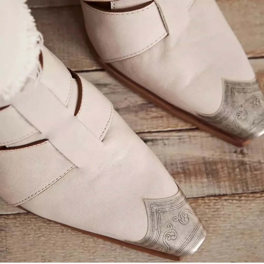 71/2 Free people ,Elegant Black Leather Women's Boots - Picture 15 of 17